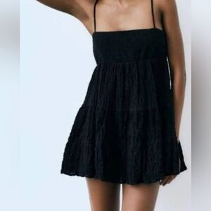 Zara Babydoll Black Dress